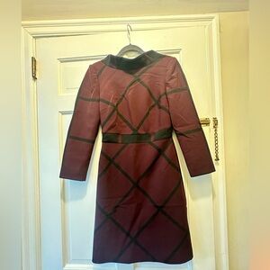 Karen Millen Burgundy and Black Dress—Size 4